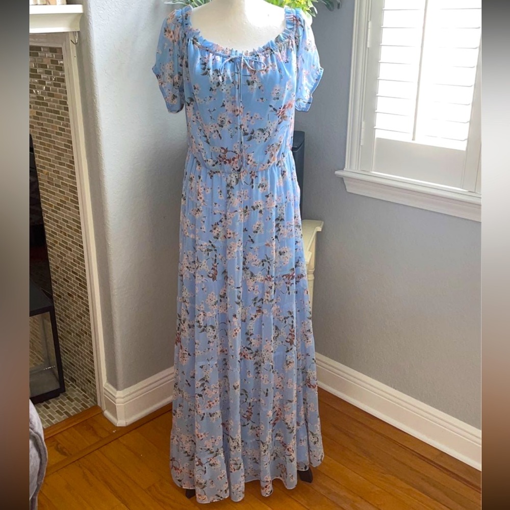 Ralph Lauren Blue Floral Maxi Dress